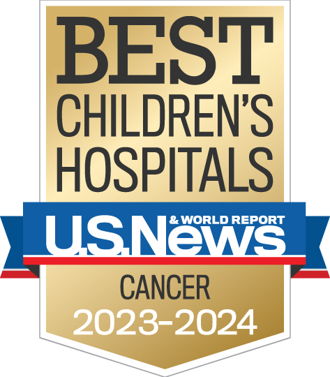 U.S. News & World Report Best Children's Hospital Logo in Cancer for 2023-2024