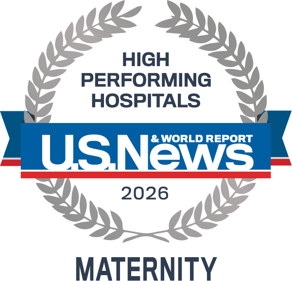 Badge for High Performing Hospital for Maternity Care by U.S. News & World Report.