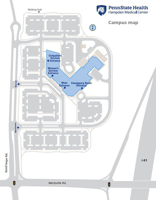 Penn State Health Hampden Medical Center Campus Map
