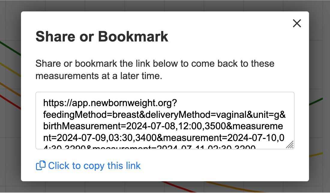 Screen capture of the code for sharing that you can copy and paste and then send to somebody.