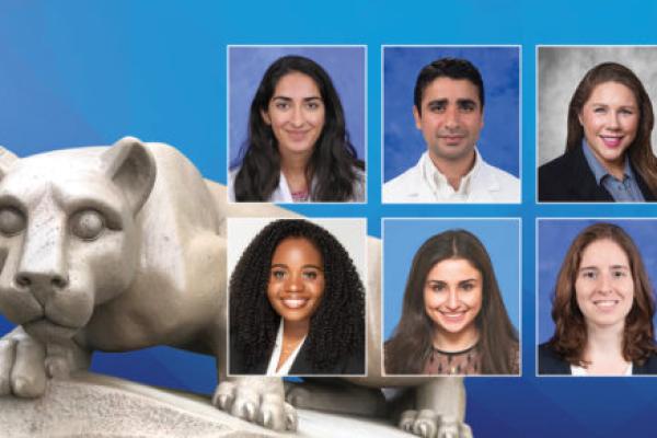 Individual close ups of graduating medical students Shara Chopra, Aria Ghahramani, Stephanie Golub, Brittainy Hereford, Noor Kawmi and Andrea Schneider.