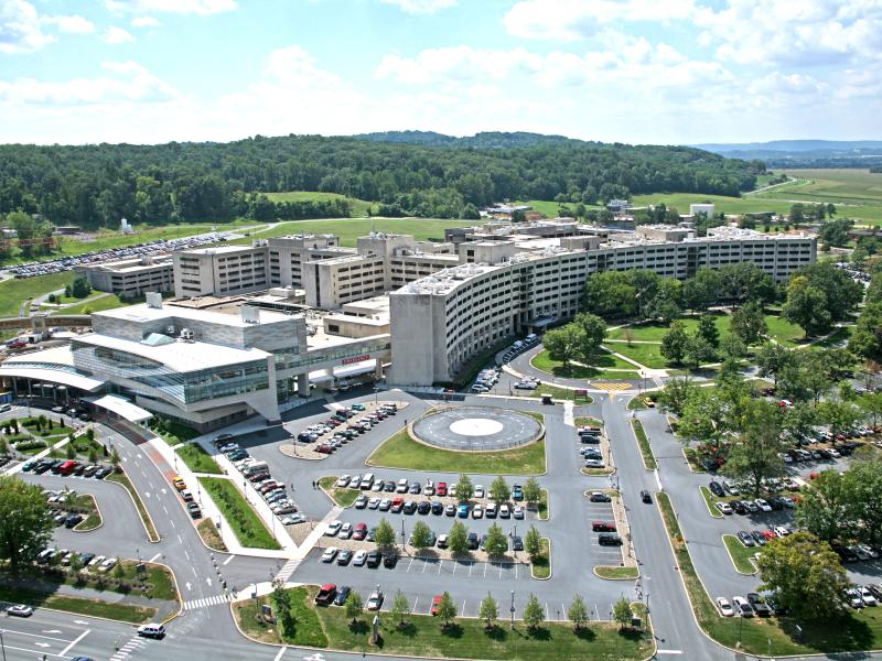 An arial view of the Penn State Health Milton S. Hershey Medical Center.